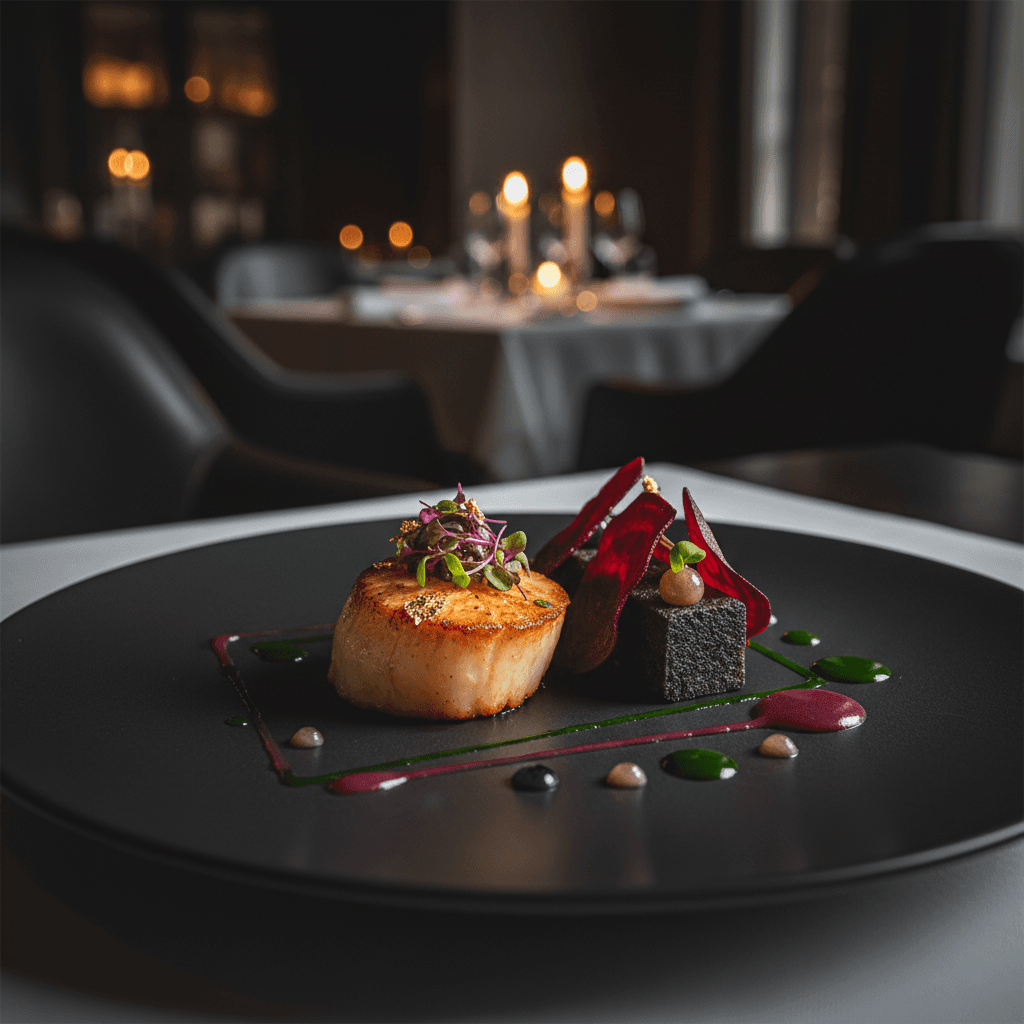 Sequenza di piatti gourmet per evento elegante