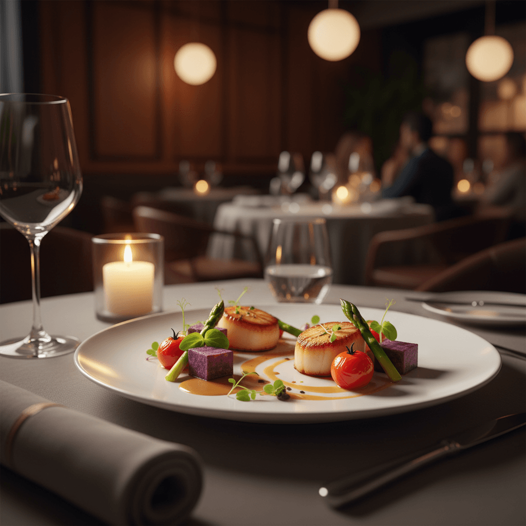 Piatto gourmet elegantemente presentato