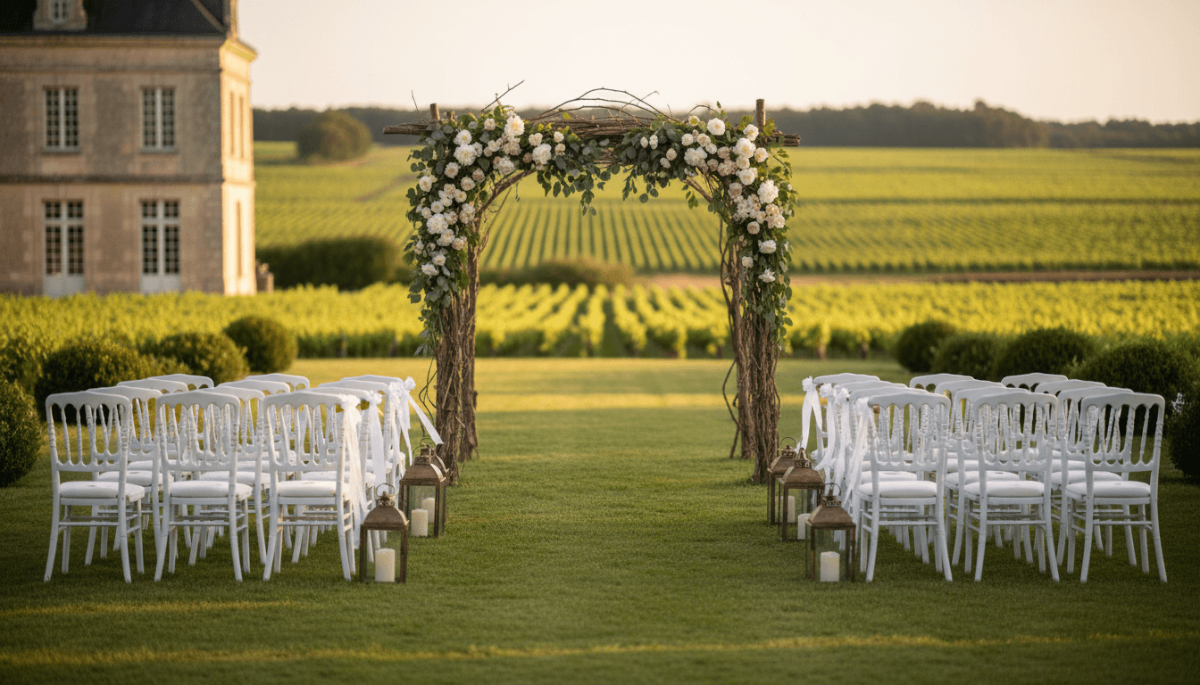 Allestimento matrimoniale in stile rustico elegante